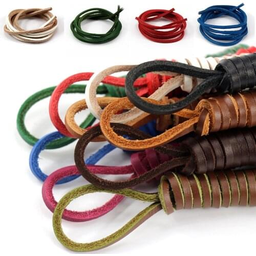 1 Pair 60/80/100/120/140/160cm Women Mens Leather Shoelaces High Quality Cowhide Beanie Shoe Strings Stretchy Boot Shoes Laces