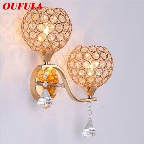 OUFULA Wall Lights Modern LED Two Lamps Creative Indoor Luxury Decorative For Home Aisle