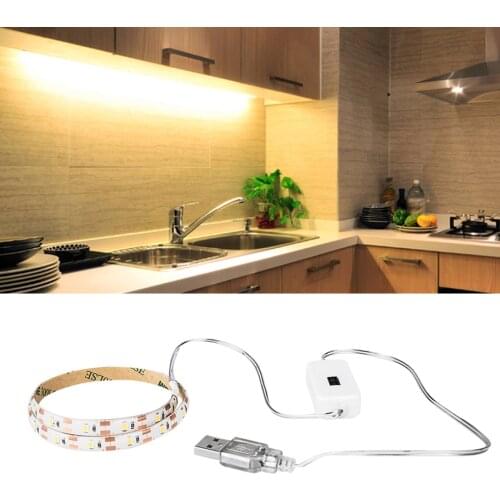 5m USB LED Under Cabinet Lights With Hand Sweep Sensor SMD 2835 5V Kitchen Bedroom Night Lamp 60 LEDs/m Diode Strip Lights