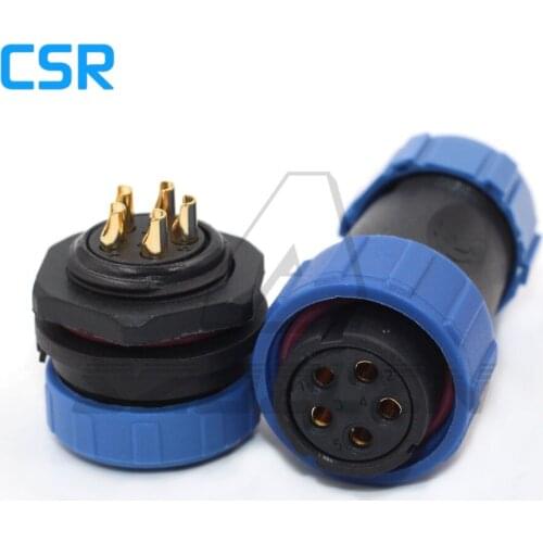 SZJELEN Waterproof SP21 type IP68 cable connector plug socket Male Female aviation connector 5-pin