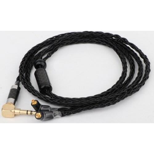 1PCS 3.5mm Right angled stereo Plug 8 Core Silver Plated OCC Earphone Cable For Etymotic ER4 XR SR ER4SR ER4XR ER3sr er3se