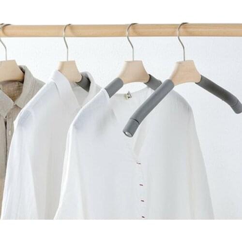 10 PCS/Lot 38cm/42cm Solid Wood Coat Hanger with Foram Padded Non-Slip Traceless Wooden Clothes Hanging for Wardrobe Organizer