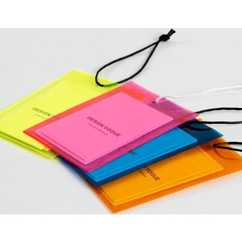 1000 Sets Customized Printed Garment Hang Tag Labels in Specialty Paper Use for Clothing / Shoes / Cases with PVC Bags 5 Colors