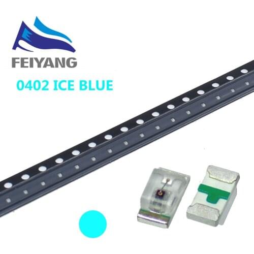 1000PCS 1005 0402 Ice Blue 0.01W Super Ultra Bright SMD LED Indication smd 0402 led clear blue 0402 diodes