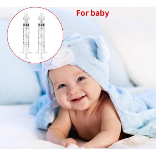 2pcs Infant Nasal Washer 10ML Baby Nose Clean Needle Tube Infant Baby Care Nasal Aspirator Cleaner Baby Rhinitis Nasal Washer