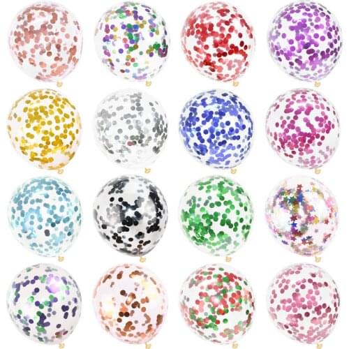 5/10/20pcs Gold Confetti Latex Balloons Glitter Clear Transparent Helium Balloon Wedding Baby Shower Birthday Party Decorations
