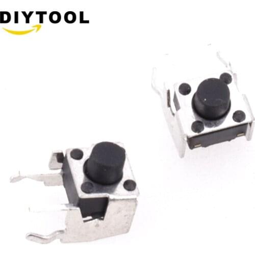 50PCS PCB Momentary Tactile Tact Push Button Switch Right Angle With stent 6*6*6mm 6x6x6mm