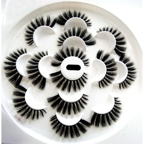 7 Pairs 3D Soft Mink Hair False Eyelashes Handmade Wispy Fluffy Long Lashes Natural Eye Makeup Tools Faux Eye Lashes new styles