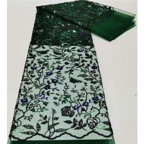 African Net Lace Fabric 2020 High Quality Elegant Nigerian Wedding Lace Fabrics Sequins French Tulle Lace Material run20-81