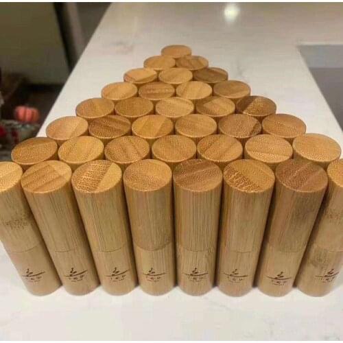 3g 5g 6g Bamboo Lipstick Balm Tube Lip Gloss Makeup Tools Cosmetic Empty Lipstick Tube bamboo lip gloss container engraving logo