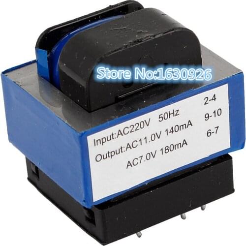 FREE SHIPPING 1PCS AC 220V to 11V/7V 140mA/180mA 7-pin Microwave Oven Power Transformer