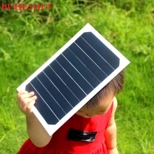 BUHESHUI 5W 5V Sunpower Solar Cell Solar Panel Charger For Solar Folding Charger/Charging Bag /Backpack Wholesale 100pcs