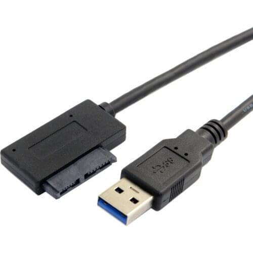 Cablecc USB 3.0 to 7+6 13Pin Slimline SATA Cable for Laptop CD DVD Rom Optical Drive