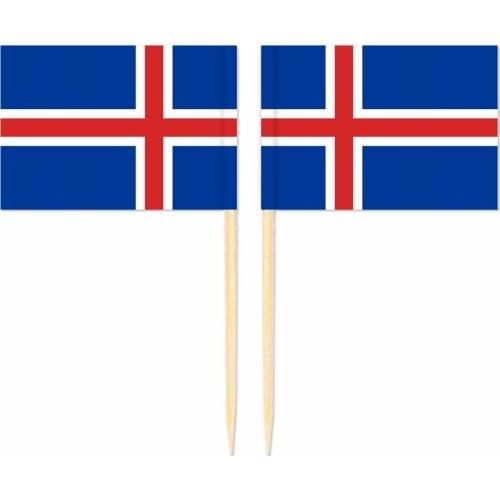 Iceland Toothpick Flag 3.5X2.5CM Cake Topper Party Cupcake Wedding Baby Shower Supplies Lovely Baking Dessert Decorations