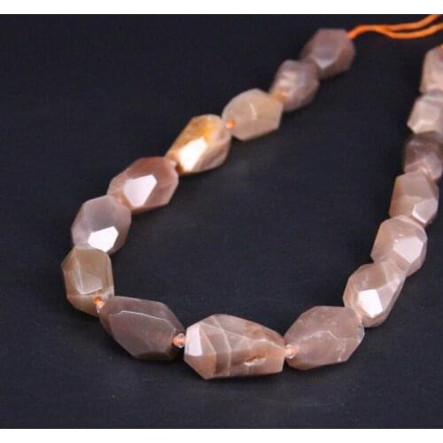 15.5"/strand Natural Sunstone Freeform Faceted Nugget Pendant Beads,Raw Moonstone Gems Loose Beads For Bracelat Jewelry Making