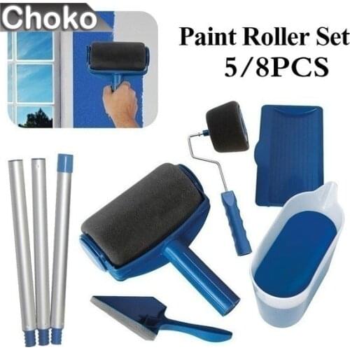Home 8pcs/Set Multi-Use DIY Paint Wall Roller Brush Home Painting Handle Tools