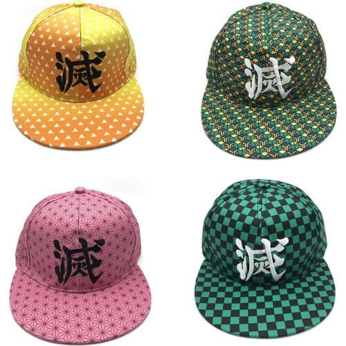 Anime Demon Slayer: Kimetsu no Yaiba Kamado Tanjirou Cap Cosplay Casual Hip Hop Sun Shine Baseball Hat Caps Costume Props