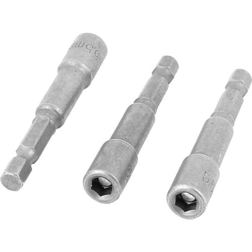 KSOL 65mm Length 5.5mm Hex Socket Driver Bit Magnetic Bit 3 Pcs