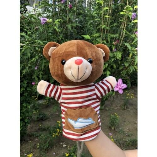 Cartoon Cute Plush Bear Animal Hand Puppet Intelligent Increase hands-on abilities Parent-Child Toy Kids Gift Baby Animals Toy