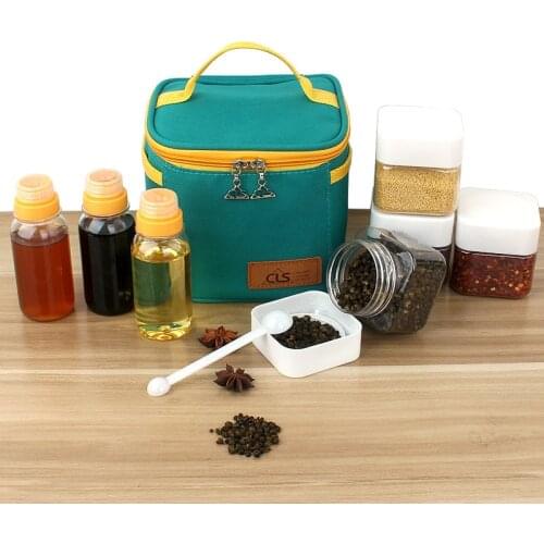 Outdoor seasoning bottle set Portable barbecue equipment camping Kitchen Box combination picnic bag