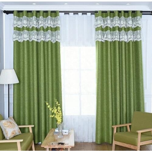Solid Blackout Curtains Linen Drape White Tulle for Living Room Bedroom Window Lace Sewed Sample Style High Quality Dense Cloth