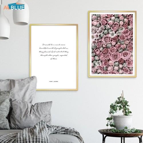 Peony Flower Canvas Posters Prints Motivational Quote Wall Art Nordic Decoration Picture For Living Room Scandinavian Home Decor