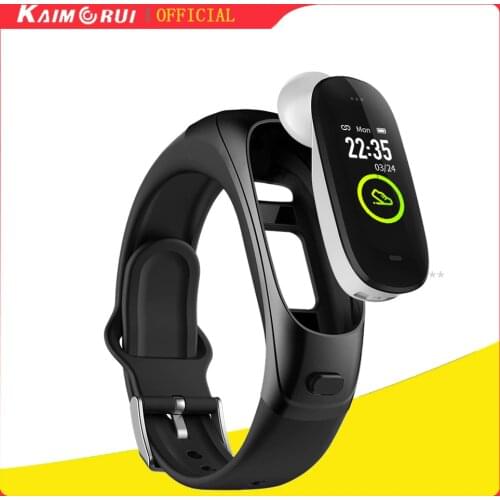 Kaimorui 2021 Sport Smart Bracelet With Bluetooth Earphone Heart Rate monitor Multi Language Wristband Smartwatch Men women