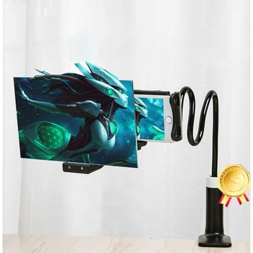 8/12 Inch Screen Amplifier Bedside 60cm Bracket Phone Video Magnifying Glass Desktop Mobile Phone Splint Bracket Amplifier