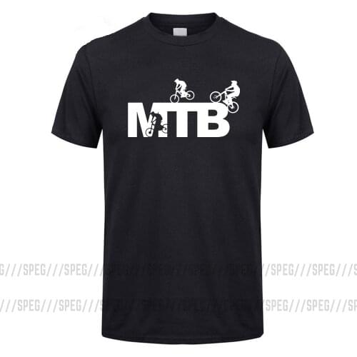 Fun Tee Shirts MTB Cycle Logo Funny Mountain Biker Biking Male Cotton Short Sleeve T Shirts Popular Teenage Funky T-Shirts