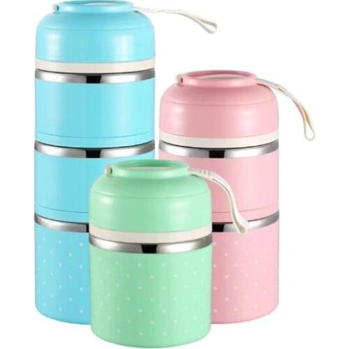 High Quality Hot Sale Cute Korean Thermal Lunch Box Leak-Proof Stainless Steel Bento Box Kids Portable Picnic School Food Contai
