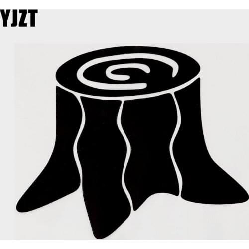 YJZT 14.8CM×12.4CM For Plants Cute Stump Vinyl Car Sticker Decal Black/Silver 18B-0286