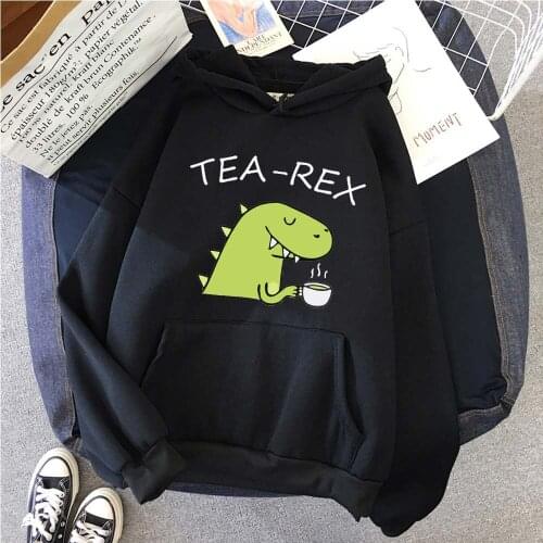Womens Hoodie Womens Sweatshirt Top Thick Hoodie Cartoon Dinosaur Hoodie Print Casual