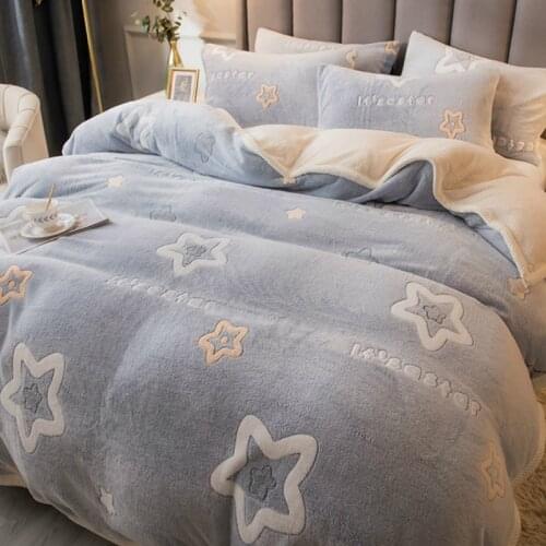 Winter Flannel Blanket Cover Blue Double Warm Nordic Fluffy Thick Adult Plush Blanket Cute Couverture Household Goods DG50B