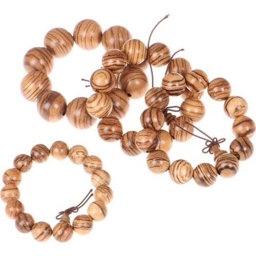 1pc Vietnam Agarwood Wooden Bracelets Tiger Pattern Buddha Round Beads Hand String Jewelry Men Christmas Gift