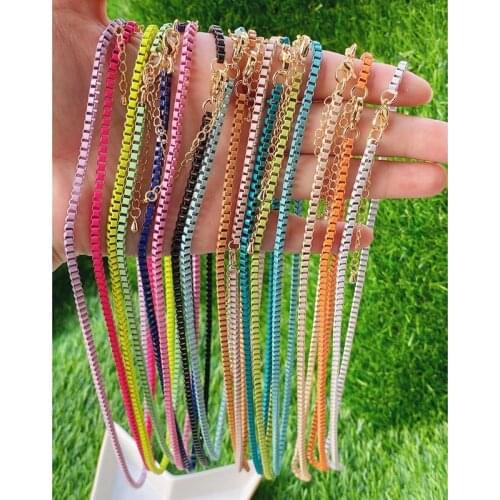 10Pcs Enamel chain necklace Fashion Metal necklace Long necklace chain necklace accessories Women jewelry Gift 51690