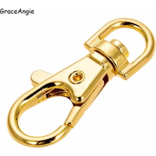 10pcs Classic Key Chain Ring Metal Swivel Lobster Clasp Clips Key Hooks Keychain DIY Bag Jewelry Wholeales gold 3.6cmColor