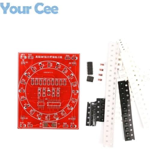 2 Sides SMT SMD Electronic Component Welding Practice Board Mini PCB Soldering Skill Training Running Water Light
