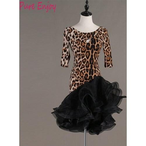 2019 New custom made women latin dress Cha-Cha Rumba dance Competition performance suit Dance team custom suit