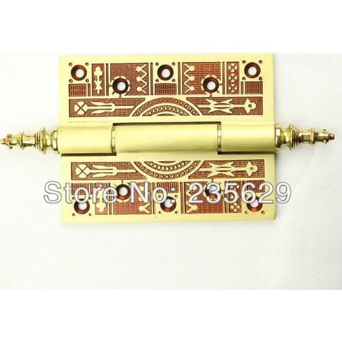 Free Shipping, Brass Door Hinges for timber door / Metal Door, 3mm thickness, Low Noise,claret-red Color