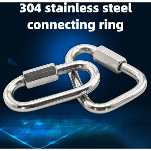 304 Stainless Steel Quick Connect Ring Runway Buckle Mountaineering Chain Buckle Link Buckle Meilong Lock Triangle