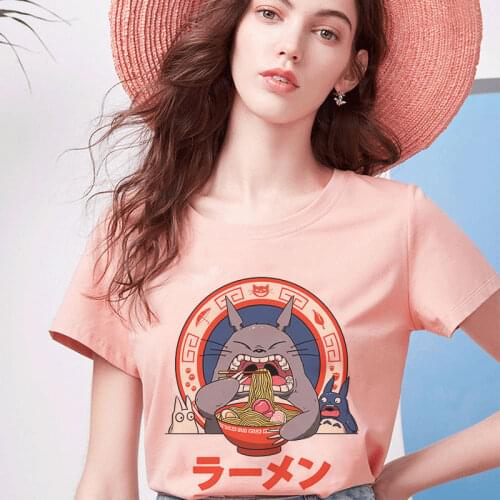 Totoro Spirit Away T Shirt Studio Ghibli Japan Cartoon Anime Women Tshirt T-shirt Miyazaki Hayao Kawaii Clothes Tops Tees Female