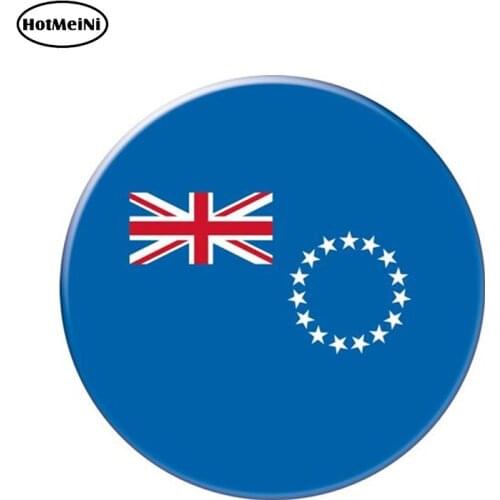HotMeiNi 13cm x 13cm Auto Moto Bike Suitcase Laptop Flag Round Cook Island Reflective Car Sticker Waterproof 3D Car Styling