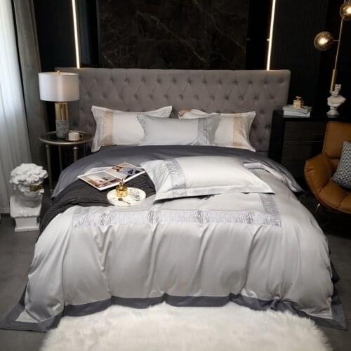 Chic Frame Zebras Striped Embroidery Duvet Cover with zipper Premium 800TC Egyptian Cotton soft Bedding Set Queen King size 4pcs