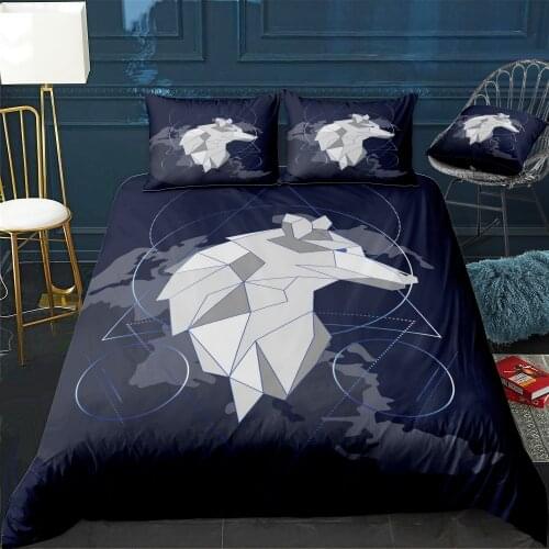 Geometric Wolf Bedding Set For Bedroom Soft Bedspreads For Double Bed Home Duvet Cover Quality Quilt Cover+Pillowcasex2