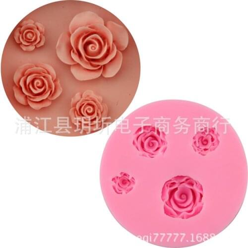 Beautiful rose flower cake mold DIY silicone flip sugar baking tool chocolate plaster drop mold