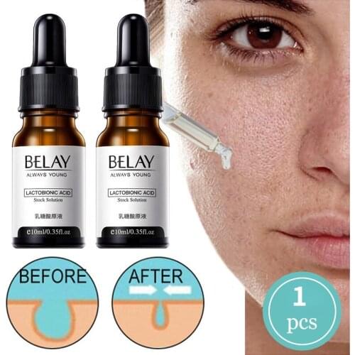 Lactobionic Acid Face Serum Anti-Aging Wrinkles Essence Exfoliating Shrink Pores Anti-Oxidation Lift Firming Remove Fine Lines