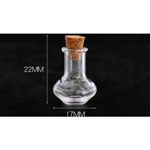 20-1000pcs Mini Vase Shape Clear Glass Cork Stopper Bottle Mason Decoration Containers Bottles Wishing Candy Ornaments Jars
