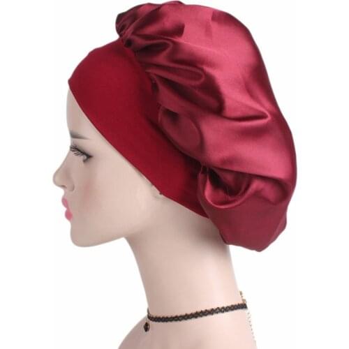 Fashionable Design High Elastic Women Wide Brimmed Chemotherapy Cap Hair Care Hats Headwear Female Beanies