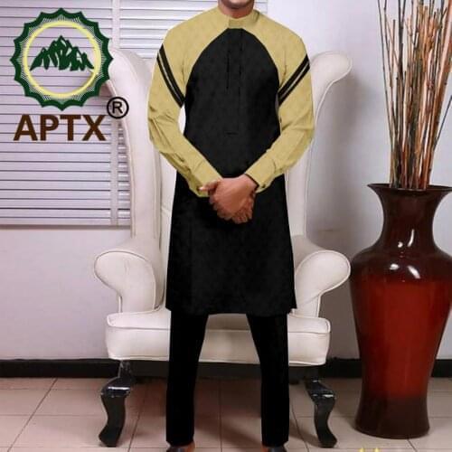 Fashionable patchwork zip design set for Wedding Dashiki Men African Clothes Ankara Blazer Trousers 2 Piece Outfits TA2116021