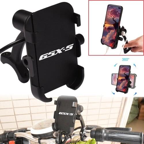 Motorcycle Phone Handlebar Mount Holder with USB Fit Any Smartphone For SUZUKI GSXS750 GSX-S750 GSX-S1000 gsxs 125 250 750 1000